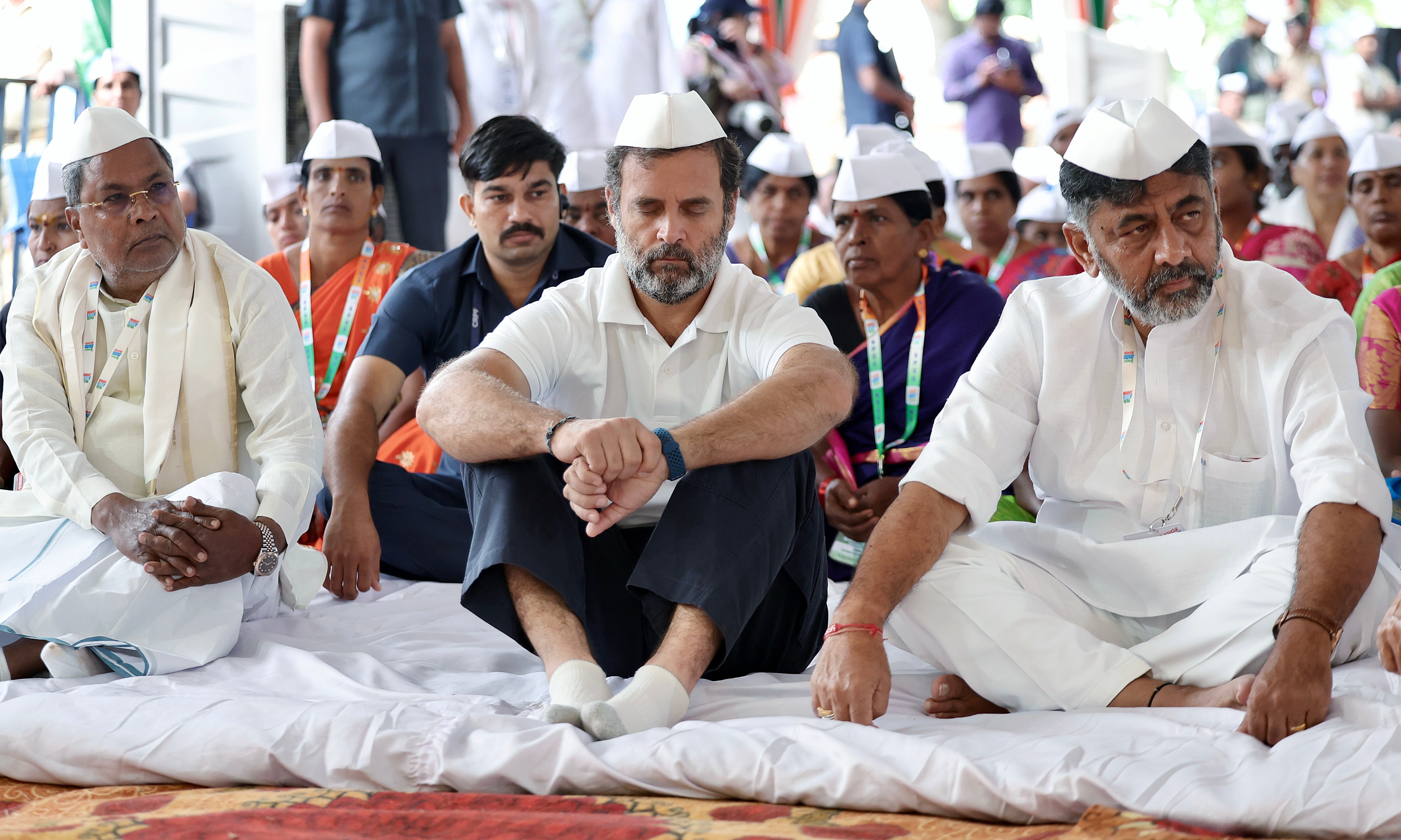 Rahul Gandhi is in Karnataka for the Congress party's mass commute programme, the Bharat Jodo Yatra. (ANI) Rahul Gandhi is in Karnataka for the Congress party's mass commute programme, the Bharat Jodo Yatra. (ANI)