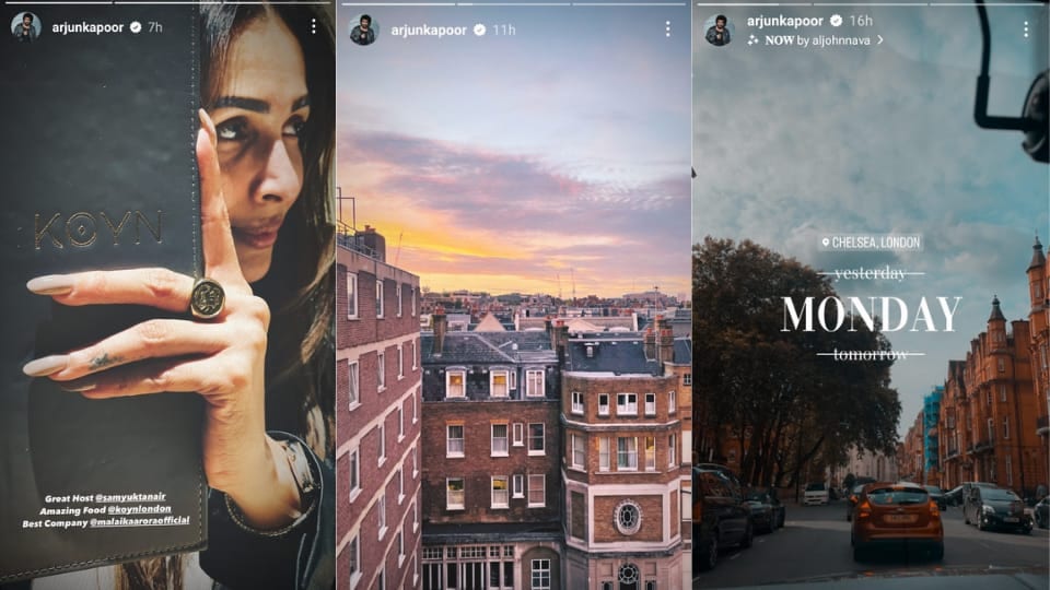 Arjun Kapoor shared pictures from London on Instagram Stories.&nbsp;