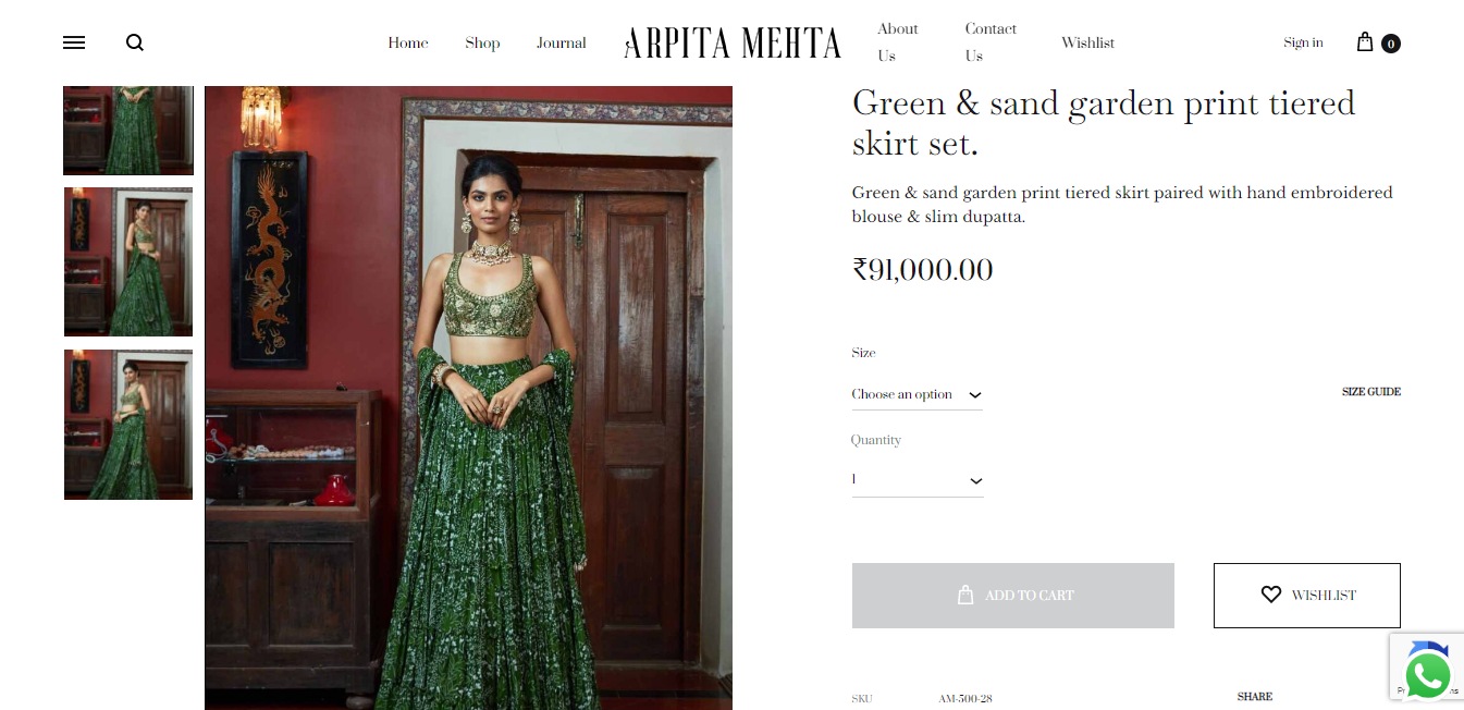 The price of the lehenga set Ananya Panday wore to Maja Ma screening.&nbsp; (arpitamehtaofficial.com)