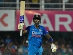 Suryakumar Yadav celebrates scoring fifty runs during the second T20 cricket match between India and South Africa(AP) Suryakumar Yadav celebrates scoring fifty runs during the second T20 cricket match between India and South Africa(AP)