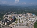 The hospital for which foundation stone was laid by PM Modi in his first tenure, in 2017, is equipped with 18 specialty as well as 17 super specialty departments.(Twitter/ PM Modi) The hospital for which foundation stone was laid by PM Modi in his first tenure, in 2017, is equipped with 18 specialty as well as 17 super specialty departments.(Twitter/ PM Modi)