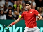 Spain's Carlos Alcaraz in action&nbsp;