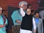 Home minister Amit shah arrives in Baramulla, Jammu and Kashmir. (Photo By Waseem Andrabi/Hindustan Times)(HT ) Home minister Amit shah arrives in Baramulla, Jammu and Kashmir. (Photo By Waseem Andrabi/Hindustan Times)(HT )