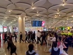 The viral video that Anand Mahindra has reacted to, shows Garba dance being performed at the Mumbai Airport. (Twitter/@nikhilchinapa) The viral video that Anand Mahindra has reacted to, shows Garba dance being performed at the Mumbai Airport. (Twitter/@nikhilchinapa)
