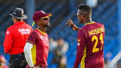 West Indies Nicholas Pooran and Akeal Hosein (Windies Cricket Twitter) West Indies Nicholas Pooran and Akeal Hosein (Windies Cricket Twitter)