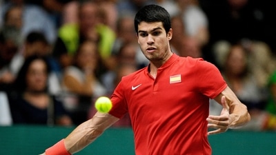 Spain's Carlos Alcaraz in action&nbsp; (REUTERS)