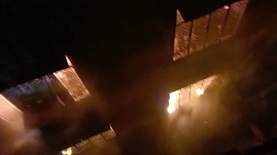 Delhi: Fire breaks out in a shop in Gandhi Nagar's cloth market. Delhi: Fire breaks out in a shop in Gandhi Nagar's cloth market.