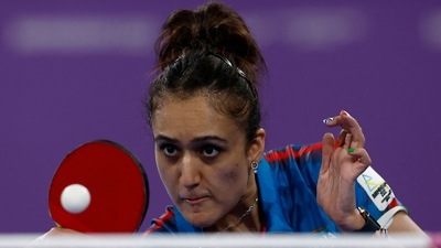 &nbsp;India's Manika Batra in action&nbsp; (REUTERS)