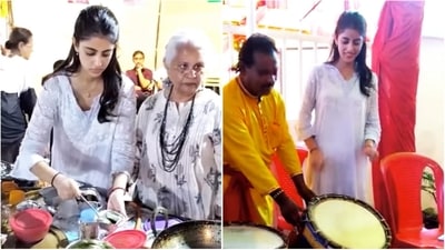 Navya Naveli Nanda celebrates Durga Puja. Navya Naveli Nanda celebrates Durga Puja.