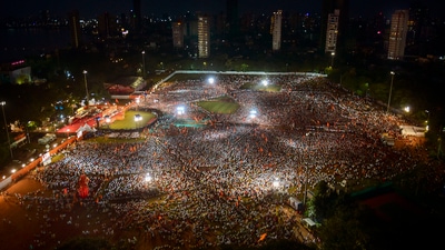 Mumbai: Dussehra rally of Shiv Sena Executive President Uddhav Thackeray at Shivaji Park ground in Mumbai, Wednesday, Oct. 5, 2022. (PTI) Mumbai: Dussehra rally of Shiv Sena Executive President Uddhav Thackeray at Shivaji Park ground in Mumbai, Wednesday, Oct. 5, 2022. (PTI)