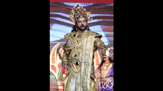 Shahbaz Khan in the role of Ravan during Ayodhya Ki Ram Leela.