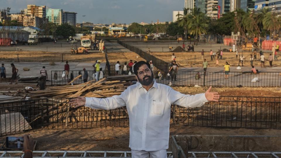 File photo of chief minister Eknath Shinde at the MMRDA ground, BKC to inspect preparations for Dussehra Mela in Mumbai. (HT_PRINT) File photo of chief minister Eknath Shinde at the MMRDA ground, BKC to inspect preparations for Dussehra Mela in Mumbai. (HT_PRINT)