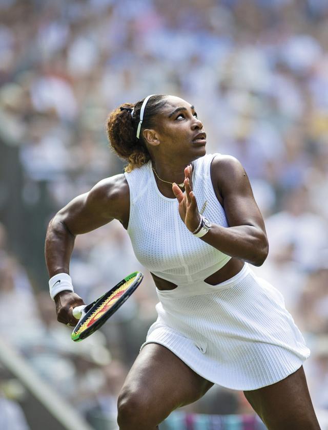 For her 2019 Wimbeldon debut, she opted for a knitted white cut-out dress (Photo: Twitter) For her 2019 Wimbeldon debut, she opted for a knitted white cut-out dress (Photo: Twitter)