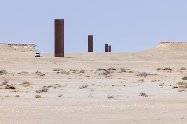 RIchard Serra’s East-West/West-East. (Photo: Courtesy Qatar Museums.) RIchard Serra’s East-West/West-East. (Photo: Courtesy Qatar Museums.)