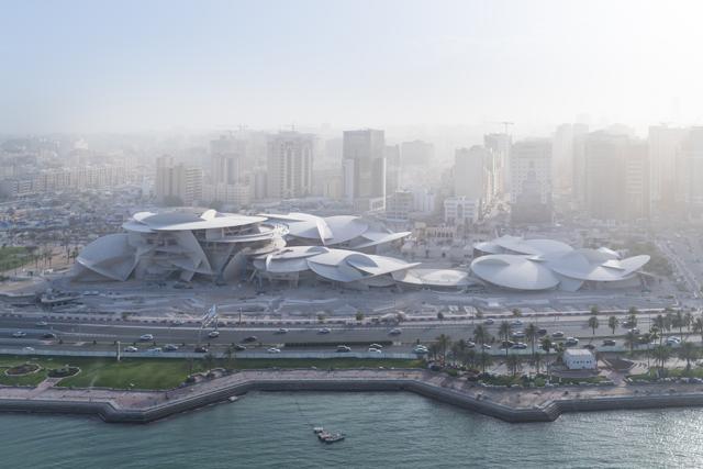 Aerial view of National Museum of Qatar. (Photo: Courtesy Qatar Museums.) Aerial view of National Museum of Qatar. (Photo: Courtesy Qatar Museums.)