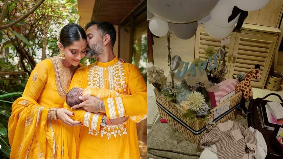 Sonam Kapoor shared a glimpse of son Vayu Kapoor Ahuja's Dussehra gift on Instagram. Sonam Kapoor shared a glimpse of son Vayu Kapoor Ahuja's Dussehra gift on Instagram.