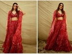 Sonakshi Sinha's Navratri edition red lehenga set is a great inspiration to go bold with colours this festive season.(Instagram/@aslisona) Sonakshi Sinha's Navratri edition red lehenga set is a great inspiration to go bold with colours this festive season.(Instagram/@aslisona)
