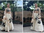 Tamannaah Bhatia is a big-time fashionista who always manages to drop jaws with her sartorial fashion choices. She was recently spotted dropping jaws in a contemporary ivory lehenga set worth <span class='webrupee'>₹</span>58,500.(Instagram/@stylebyami)