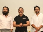Vikram, Kamal Haasan and Karthi at Ponniyin Selvan I special screening in Chennai. Vikram, Kamal Haasan and Karthi at Ponniyin Selvan I special screening in Chennai.