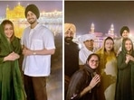 Neha Kakkar with parents Niti Kakkar and Rishikesh Kakkar, and husband Rohanpreet Singh, and his parents Gurinder Pal Singh and Daljeet Singh at Golden temple. Neha Kakkar with parents Niti Kakkar and Rishikesh Kakkar, and husband Rohanpreet Singh, and his parents Gurinder Pal Singh and Daljeet Singh at Golden temple.