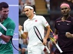 Novak Djokovic; Roger Federer; Rafael Nadal Novak Djokovic; Roger Federer; Rafael Nadal