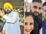 Punjab Chief Minister Bhagwant Mann and the victim Indian-origin family.(file image) Punjab Chief Minister Bhagwant Mann and the victim Indian-origin family.(file image)