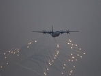 Air warriors demonstrate their skills during the full-dress rehearsal of the 90th Indian Air Force Day celebration at the Indian Air Force station in Chandigarh on Thursday. (Ravi Kumar/ HT Photo)