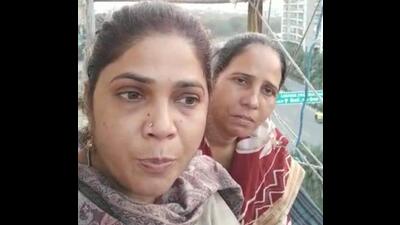 The two physical training instructors (PTIs), who are protesting on top of a water tank near Singh Shaheedan Gurdwara in Sohana, continued their agitation for the second day. (HT File)