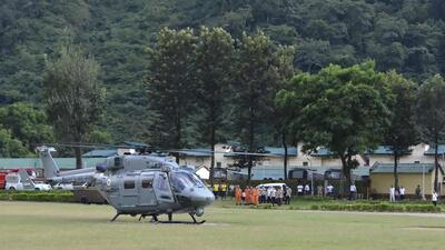 A chopper prepares to take off as part of the rescue mission. (AP) A chopper prepares to take off as part of the rescue mission. (AP)