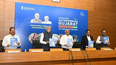 Chief minister Bhupendra Patel announced ‘Aatmanirbhar Gujarat Scheme for Assistance to Industries' in Gandhinagar on Wednesday. Chief minister Bhupendra Patel announced ‘Aatmanirbhar Gujarat Scheme for Assistance to Industries' in Gandhinagar on Wednesday.