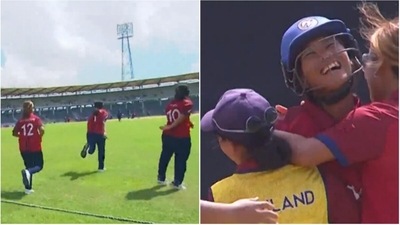 Thailand players celebrating their win over Pakistan (Hotstar) Thailand players celebrating their win over Pakistan (Hotstar)