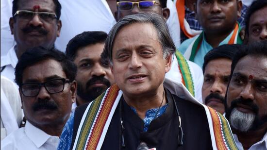 Congress leader Shashi Tharoor is one of the candidates for the party’s presidential election. (ANI)