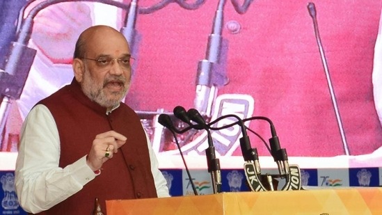 In his speech Amit Shah assured the Gujjars, Bakarwals and Paharis in Rajouri that the era of discrimination has ended and they would get their due share in jobs and other sectors soon.(ANI)