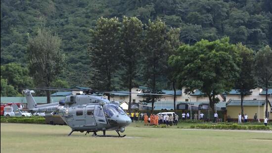 A chopper prepares to take off as part of the rescue mission. (AP) A chopper prepares to take off as part of the rescue mission. (AP)