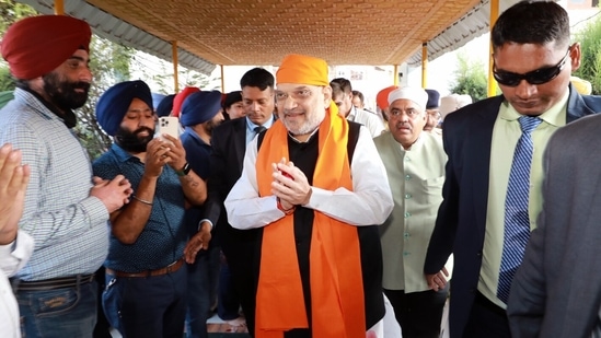 Amit Shah earlier met Sikhs in Srinagar and members of Rajput Sabha in Jammu to send a message that the government led by PM Modi treats every citizen of the country equally.(ANI)