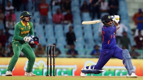 Sanju Samson plays a shot during the 1st ODI match between India and South Africa in Lucknow(ANI)