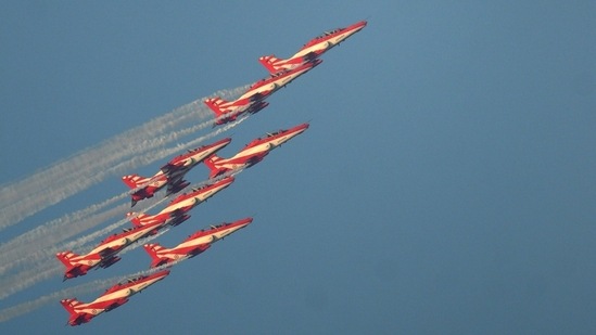 Light combat helicopter Prachand, an indigenously made aircraft that was introduced by the IAF on Monday, will also take part in the event(Ravi Kumar/ HT Photo)