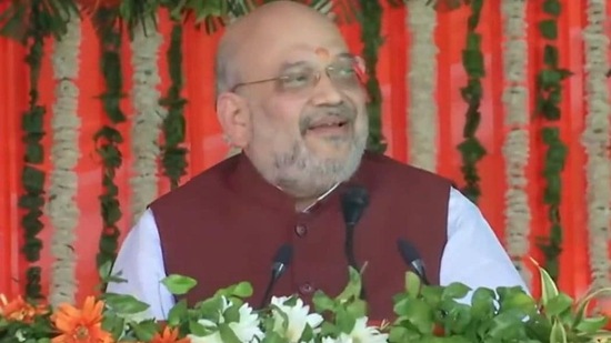 Amit Shah's J&K visit: Union Home Minister pauses speech as Aazan plays ...