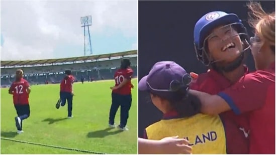 Thailand players celebrating their win over Pakistan (Hotstar)