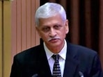 (File) CJI designate Justice UU Lalit speaks during the Farewell ceremony of Chief Justice of India (CJI) NV Ramana.&nbsp;