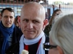 Belarusian human rights advocate Ales Bialiatski is welcomed by his supporters at a railway terminal in Minsk.