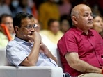 (File photo) Delhi chief minister Arvind Kejriwal with Deputy CM Manish Sisodia.(ANI) (File photo) Delhi chief minister Arvind Kejriwal with Deputy CM Manish Sisodia.(ANI)