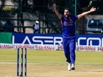 Deepak Chahar in action for Team India. Deepak Chahar in action for Team India.