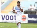 Roy Krishna in action for Bengaluru FC.