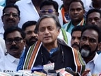 Congress presidential candidate Shashi Tharoor speaks to the media during his campaign, in Chennai on Thursday.