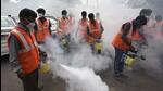 PWD workers fogging at Flag Staff Road in New Delhi. (HT Archive) PWD workers fogging at Flag Staff Road in New Delhi. (HT Archive)