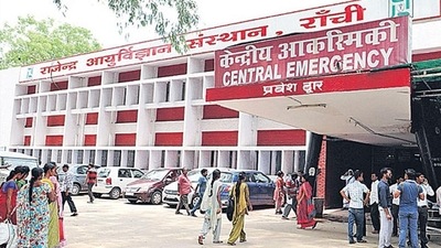 The woman was battling for her life at Ranchi’s Rajendra Institute of Medical Sciences. (HT PHOTO)