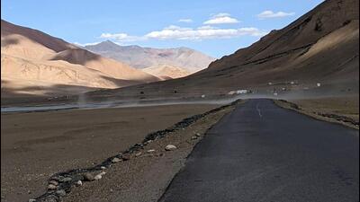 In the Chumathang desert in Ladakh. (Percy Bharucha) In the Chumathang desert in Ladakh. (Percy Bharucha)