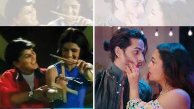 Stills from Falguni Pathak’s (left) Maine Payal Hai Chhankai & Neha Kakkar’s (right) remix,O Sajna Stills from Falguni Pathak’s (left) Maine Payal Hai Chhankai & Neha Kakkar’s (right) remix,O Sajna