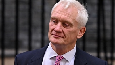 UK Energy Crisis: Britain's Minister for Climate at the Department of Business Graham Stuart leaves from 10 Downing Street in central London. (AFP)